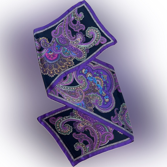 🍆Lightweight Paisley Oblong Scarf by Lauren Ralph Lauren | Sonia - Picture 17 of 17